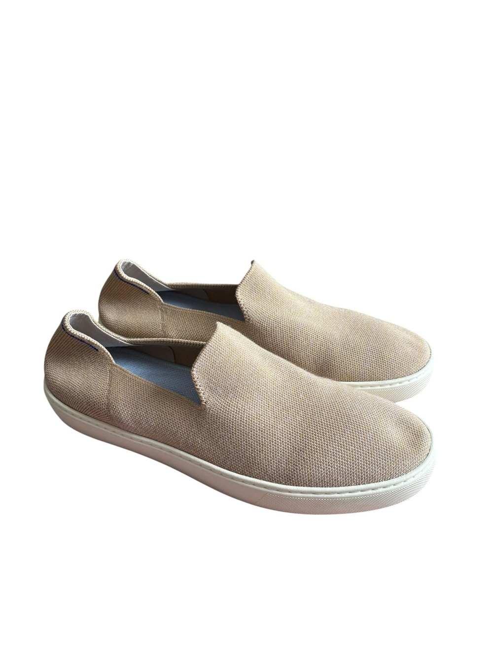 Rothys Womens Slip On Shoes Sneakers Tan Sand Beige White Knit Size 11.5